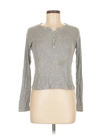 Pre-owned John Galt Long Sleeve Henley Shirt In Gray
