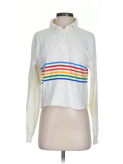 Pre-owned John Galt Long Sleeve Polo Shirt In White