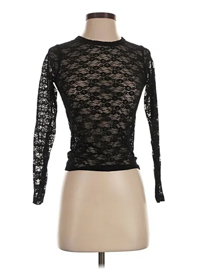 Pre-owned John Galt Long Sleeve Top Black Mock Neckline Tops