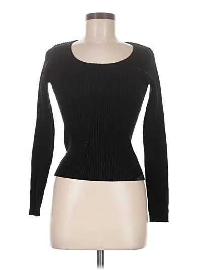 Pre-owned John Galt Long Sleeve Top Black Scoop Neck Tops