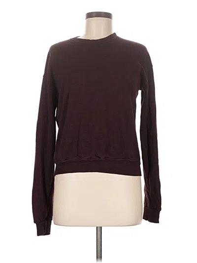 Pre-owned John Galt Long Sleeve Top Burgundy Crew Neck Tops