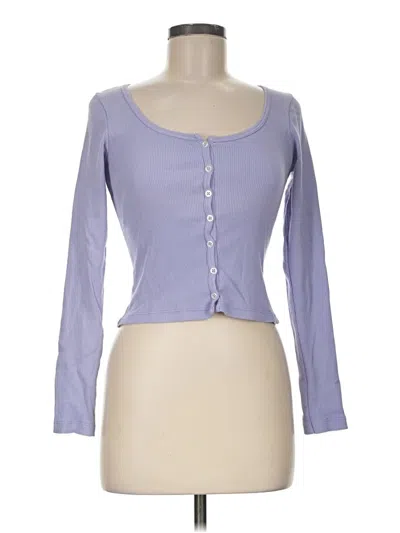 Pre-owned John Galt Long Sleeve Top Purple Sweetheart Neckline Tops