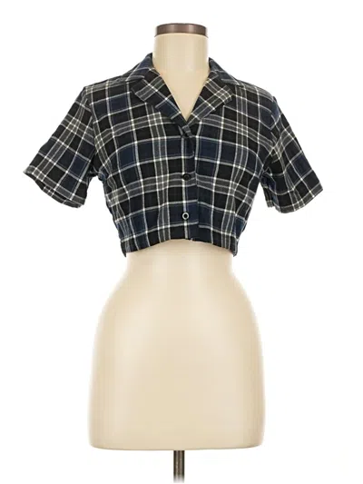 Pre-owned John Galt Short Sleeve Blouse In Black