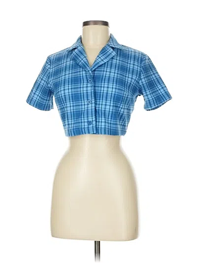 Pre-owned John Galt Short Sleeve Blouse In Blue