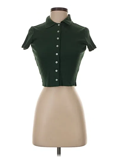 Pre-owned John Galt Short Sleeve Blouse In Green