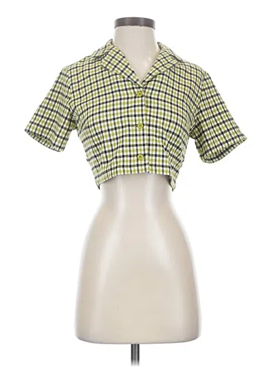 Pre-owned John Galt Short Sleeve Blouse In Green
