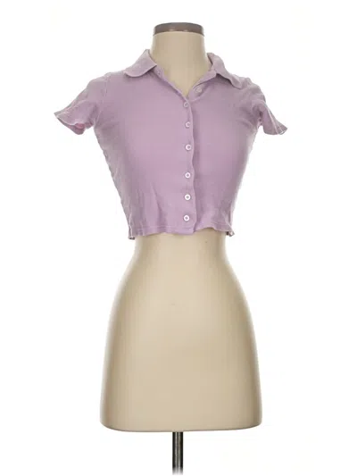 Pre-owned John Galt Short Sleeve Blouse In Purple