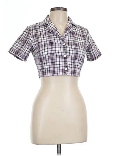 Pre-owned John Galt Short Sleeve Blouse In Purple