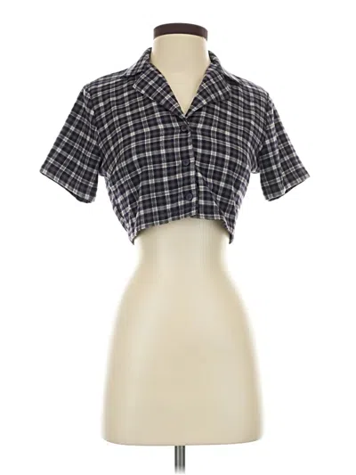 Pre-owned John Galt Short Sleeve Blouse In Purple