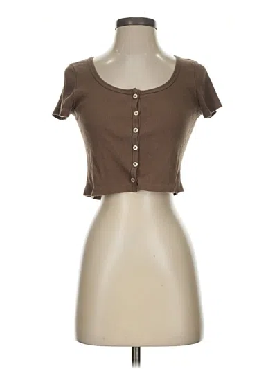 Pre-owned John Galt Short Sleeve Henley Shirt In Brown