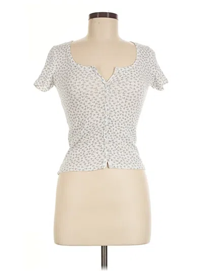 Pre-owned John Galt Short Sleeve Henley Shirt In Ivory