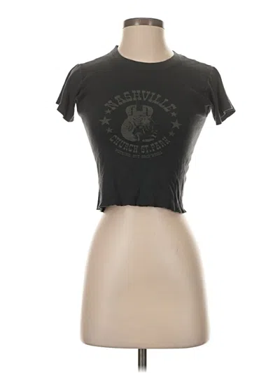 Pre-owned John Galt Short Sleeve Top Black Keyhole Neckline Tops
