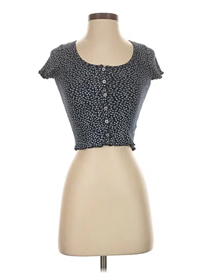 Pre-owned John Galt Short Sleeve Top Gray Sweetheart Neckline Tops