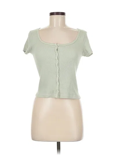 Pre-owned John Galt Short Sleeve Top Green Sweetheart Neckline Tops