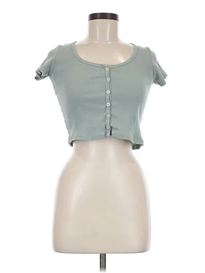 Pre-owned John Galt Short Sleeve Top Teal Sweetheart Neckline Tops