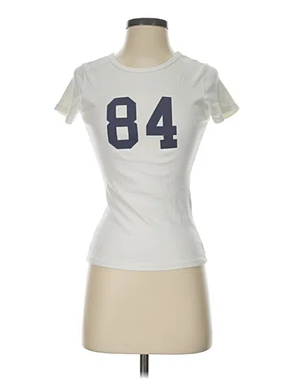 Pre-owned John Galt Short Sleeve Top White Scoop Neck Tops