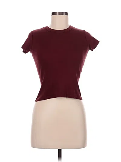 Pre-owned John Galt Short Sleeve T-shirt In Burgundy