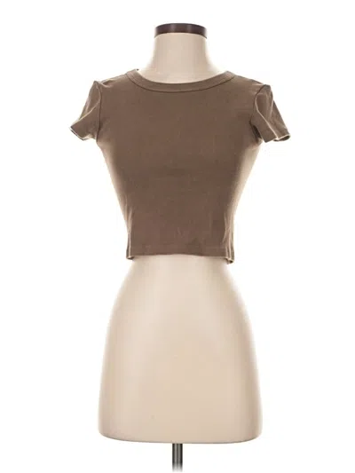 Pre-owned John Galt Short Sleeve Turtleneck In Brown