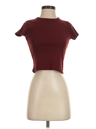Pre-owned John Galt Short Sleeve Turtleneck In Burgundy