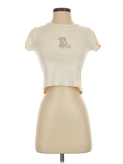 Pre-owned John Galt Short Sleeve Turtleneck In Ivory