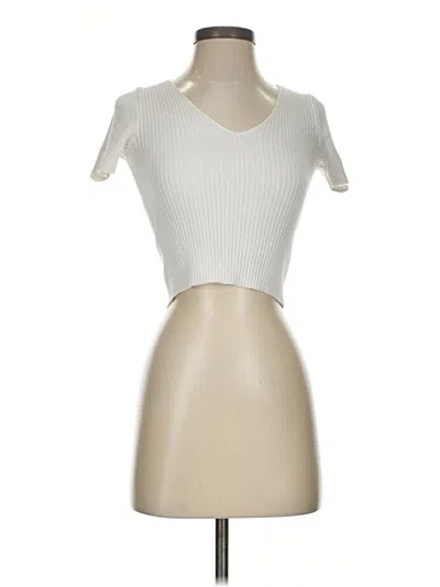 Pre-owned John Galt Short Sleeve Turtleneck In Ivory