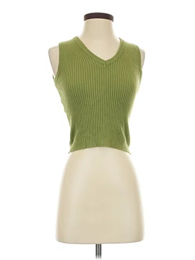 Pre-owned John Galt Sleeveless Top Green Sweetheart Neckline Tops