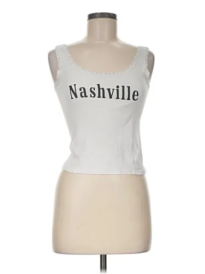 Pre-owned John Galt Sleeveless Top White Sweetheart Neckline Tops