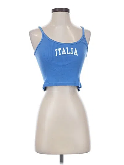 Pre-owned John Galt Tank Top Blue Strapless Neckline Tops