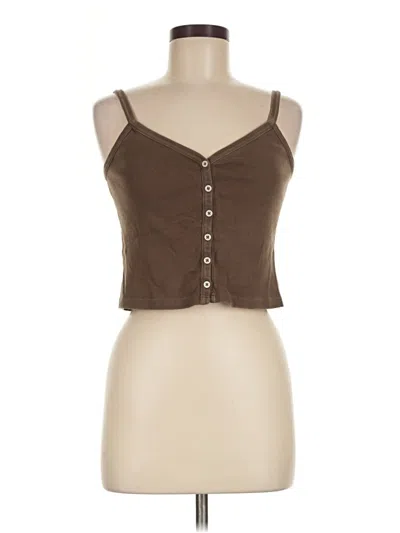 Pre-owned John Galt Tank Top Brown Strapless Neckline Tops