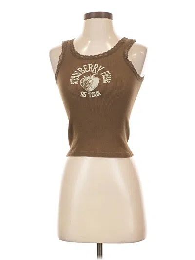 Pre-owned John Galt Tank Top Brown Strapless Neckline Tops
