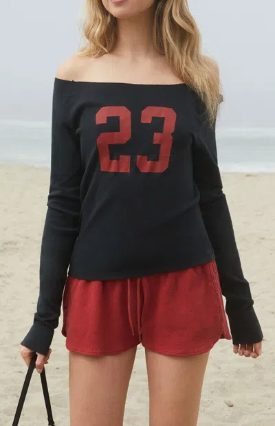 John Galt Women's 23 Long Sleeve Off-the-shoulder Top In Black