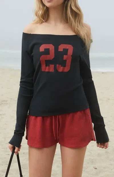 John Galt Women's 23 Long Sleeve Off-the-shoulder Top In Black