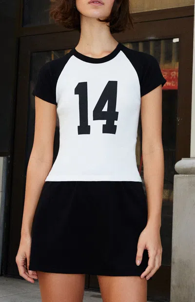 John Galt Women's Bella 14 Ribbed Raglan T-shirt In White