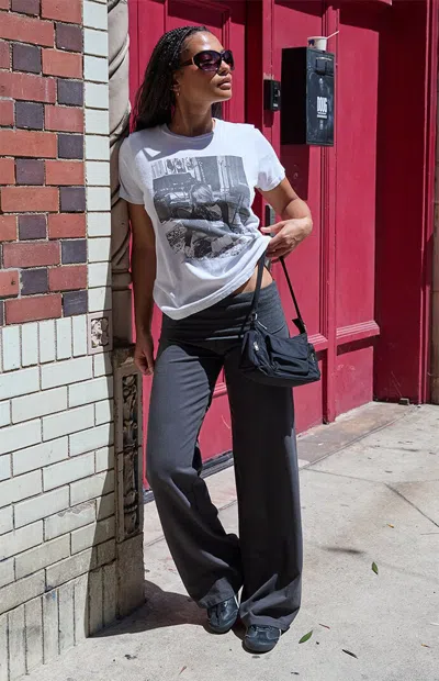 John Galt Women's Black And Gray Priscilla Flare Pants In Black/gray In White