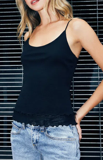 John Galt Women's Black Ava Mesh Tank Top