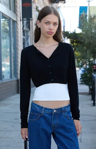 John Galt Women's Black Cropped Cardigan
