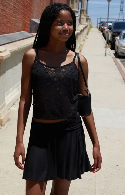 John Galt Women's Black Lace Tank Top