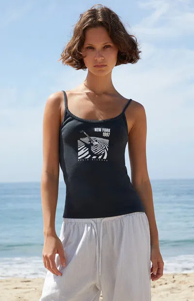 John Galt Women's Black New York Radio Silence Tank Top