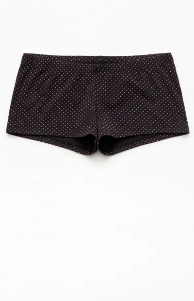 John Galt Women's Black Polka Dot Boxer Boyshorts