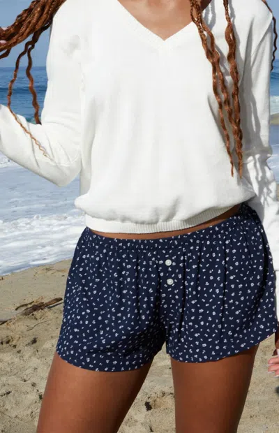 John Galt Women's Blue Floral Keira Boxer Shorts