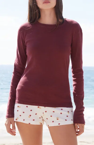 John Galt Women's Burgundy Ainsley Long Sleeve Top