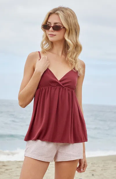 John Galt Women's Burgundy Edith Tank Top In Red