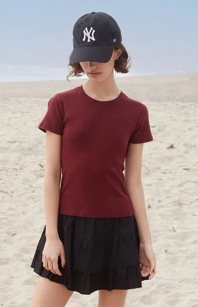 John Galt Women's Burgundy Jasmine T-shirt In Red