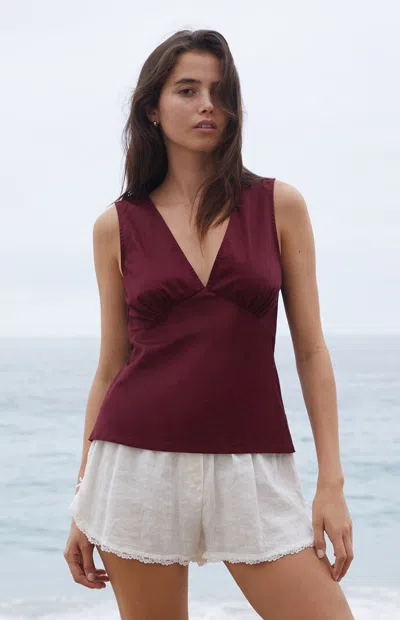 John Galt Women's Burgundy Rafaela Top