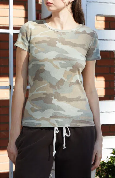 John Galt Women's Camo Hailie Short Sleeve Top In Military In Green