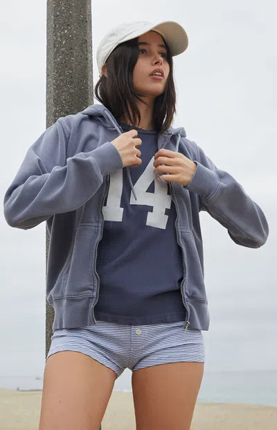 John Galt Women's Christy Zip Up Hoodie In Slate Blue