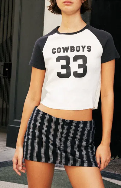 John Galt Women's Cowboy 33 Raglan Baseball T-shirt In White/black In Multi