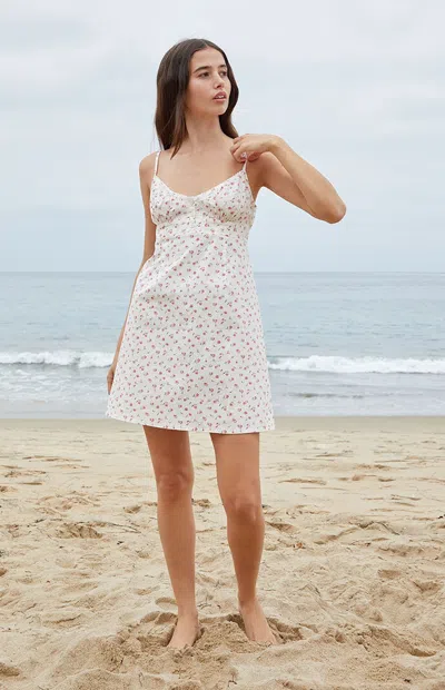 John Galt Women's Floral Ariana Mini Dress In White/pink