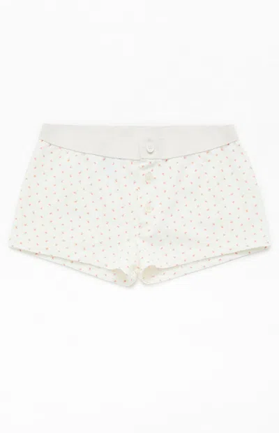 John Galt Women's Floral Boyshorts In White/pink