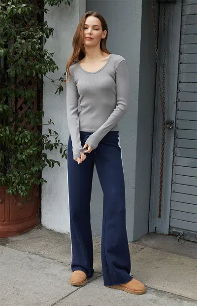 John Galt Women's Gray Josephine Long Sleeve Top